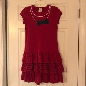 Girl’s casual dress with matching navy sweater